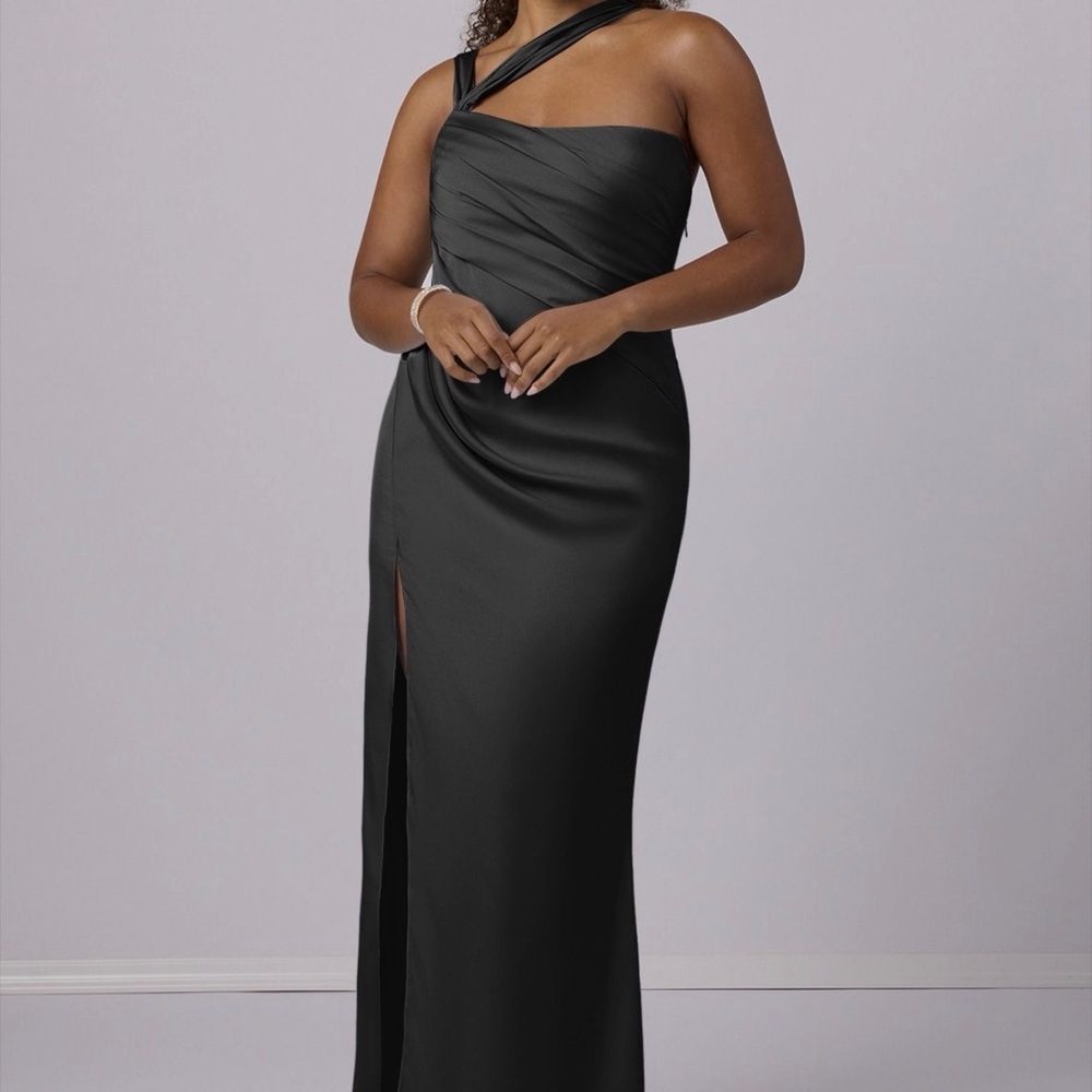 Azazie Black One-Shoulder Gown